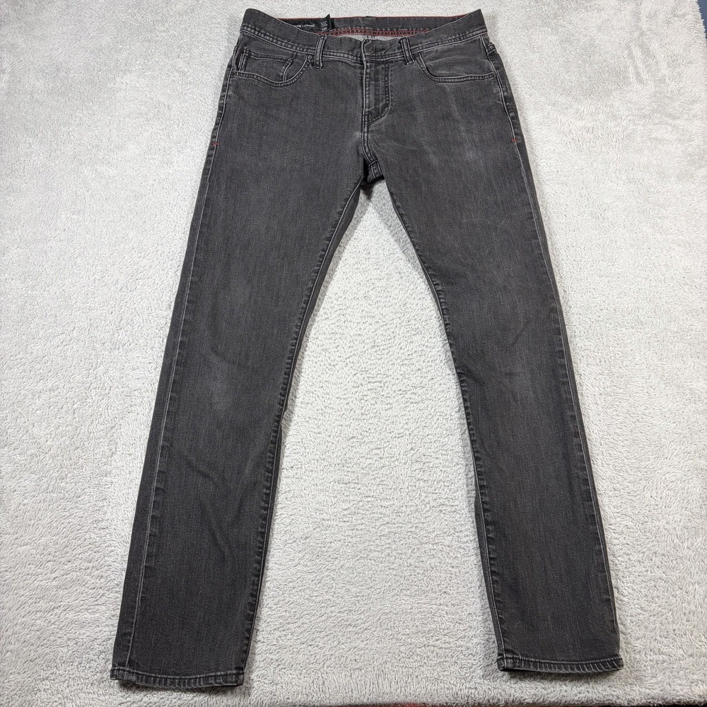 Armani Exchange Black Jeans Mens 33R Faded Slim Fit Stretch Preppy City Y2K